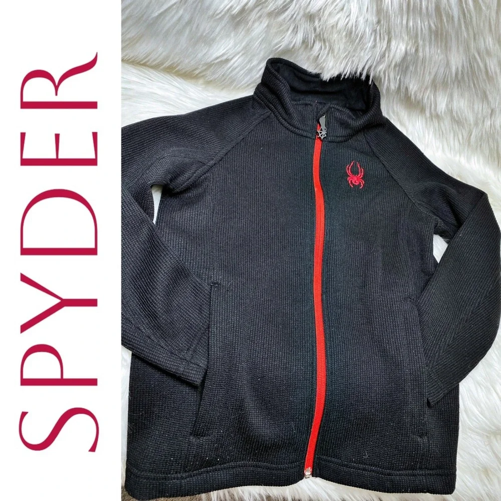 Spyder Full Zip Insulating Snow Jacket‎ Black Outdoor Activewear Youth 7/8